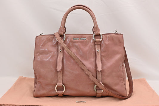 Miu Miu MIUMIU Handbag 2-Way Tote Bag Pink Strap Pink SV Hardware Handbag