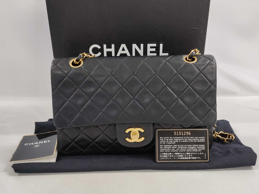 CHANEL Matelasse 25 Lambskin Double Flap Double Chain Shoulder Bag