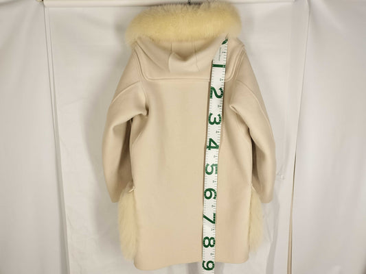 Drawer 6525-234-0380 Duffle Coat, Fox Fur, Ivory