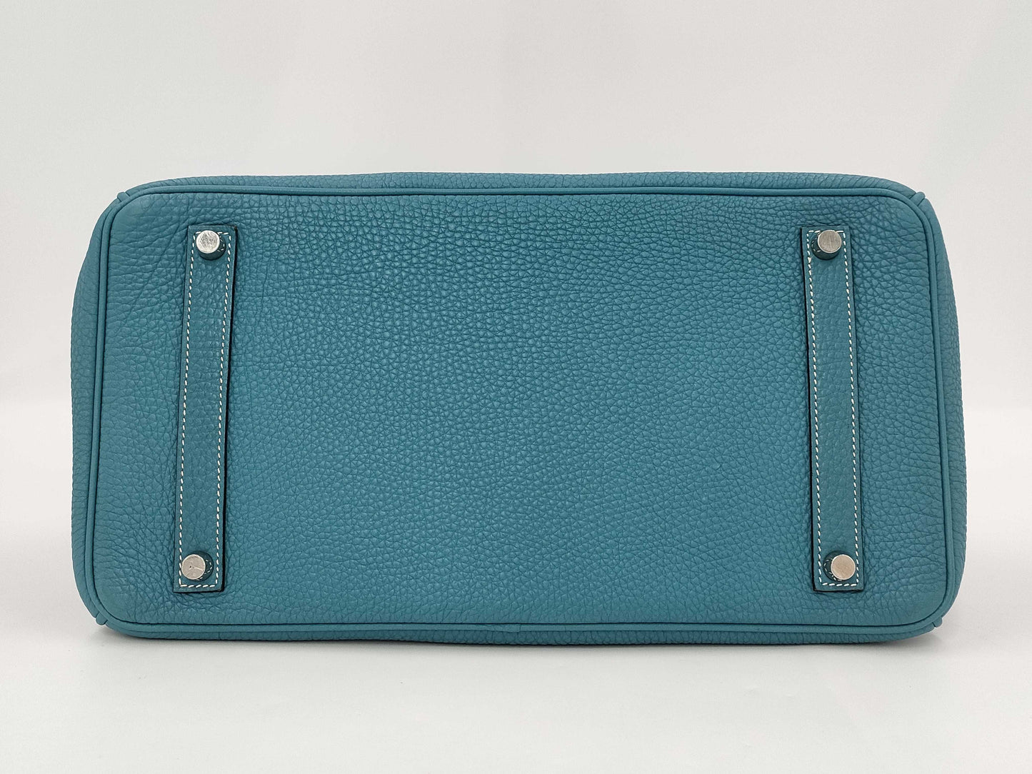 HERMES Birkin 35 in Blue Jean with Silver Hardware and J Stamp