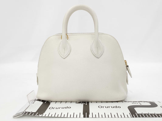 HERMES Bolide Mini U Stamp White Gold Hardware Handbag