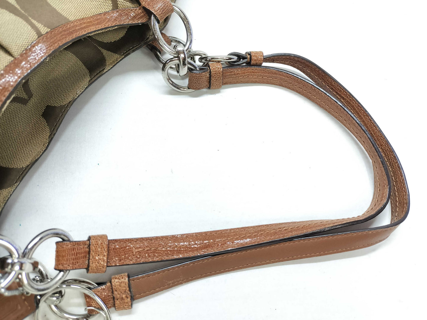 COACH Signature COCAH Coach Signature Canvas x Lizard Tote Bag 20807 Tote Bag