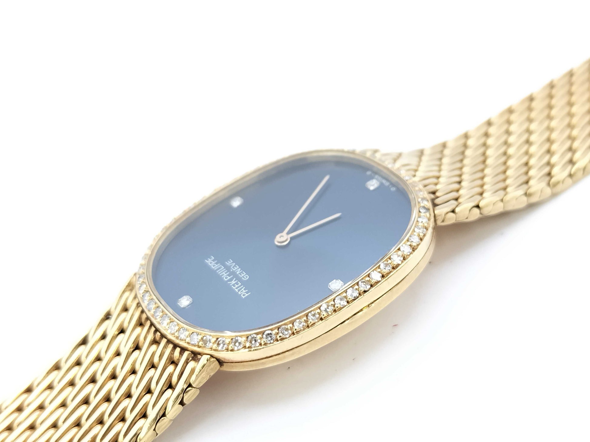 PATEK PHILIPPE Golden Ellipse 3849/8 Manual Winding Blue Dial 18K Gold Women's Watch
