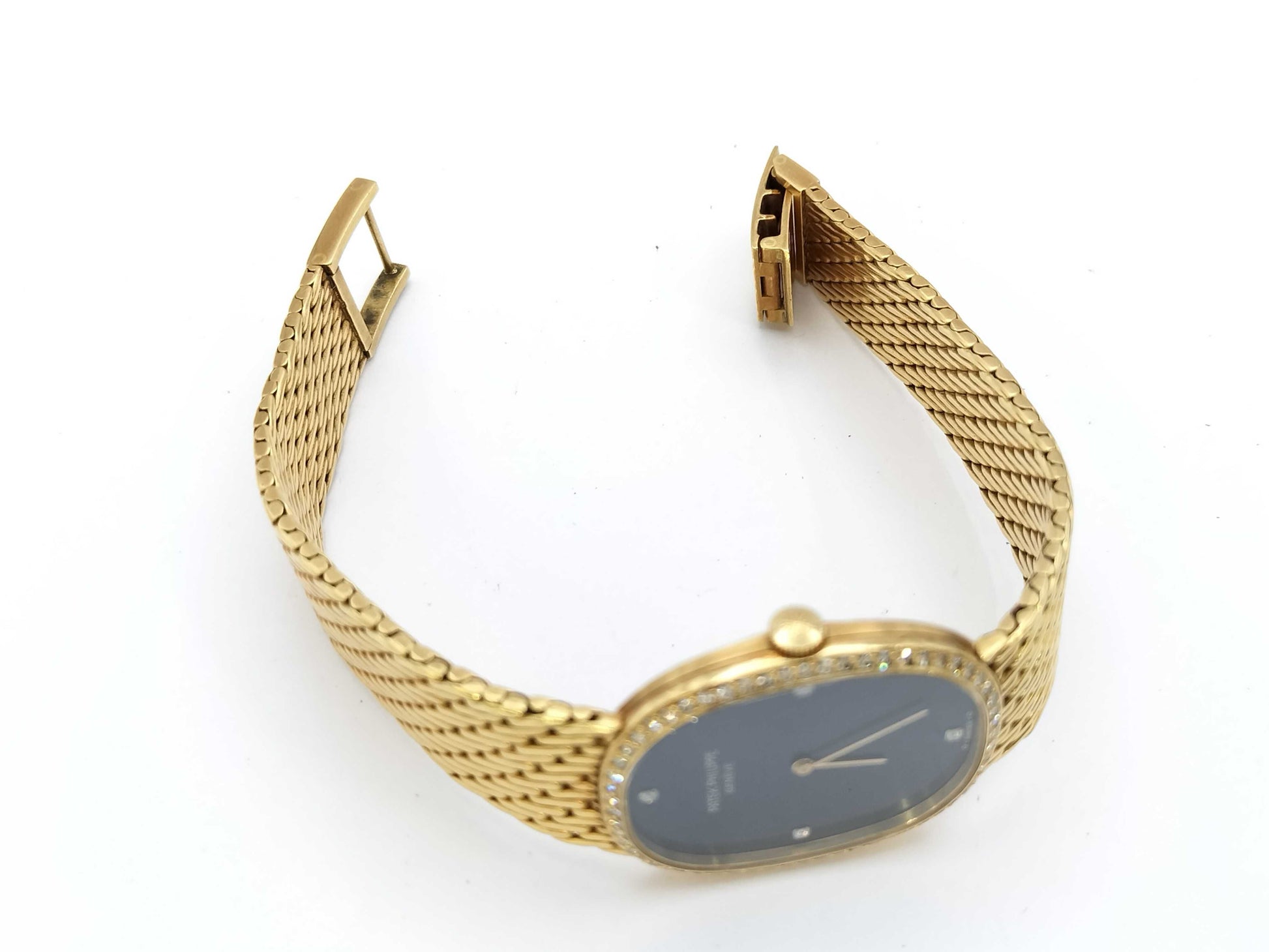 PATEK PHILIPPE Golden Ellipse 3849/8 Manual Winding Blue Dial 18K Gold Women's Watch