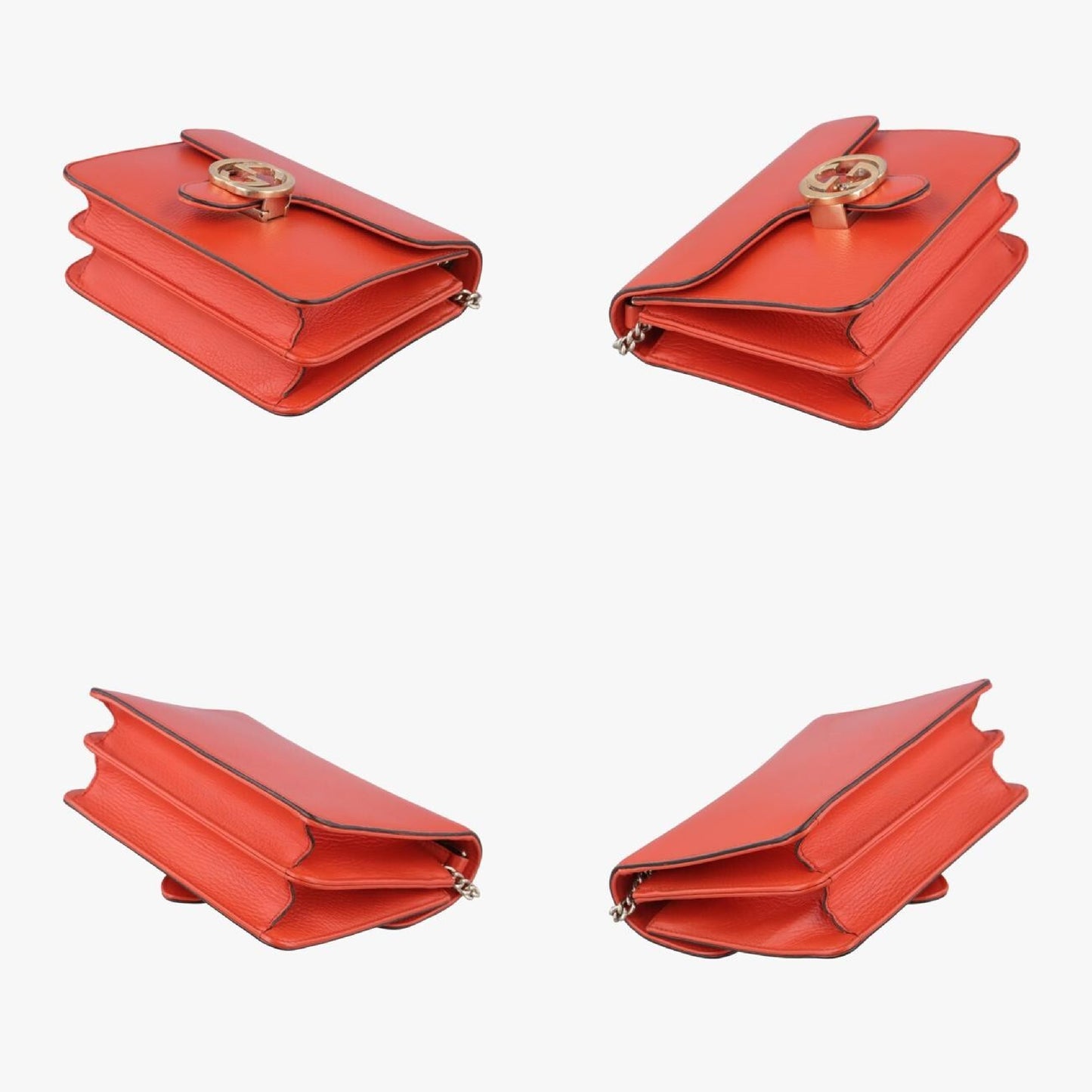 GUCCI Interlocking G Orange Leather 510304D027085958 Shoulder Bag