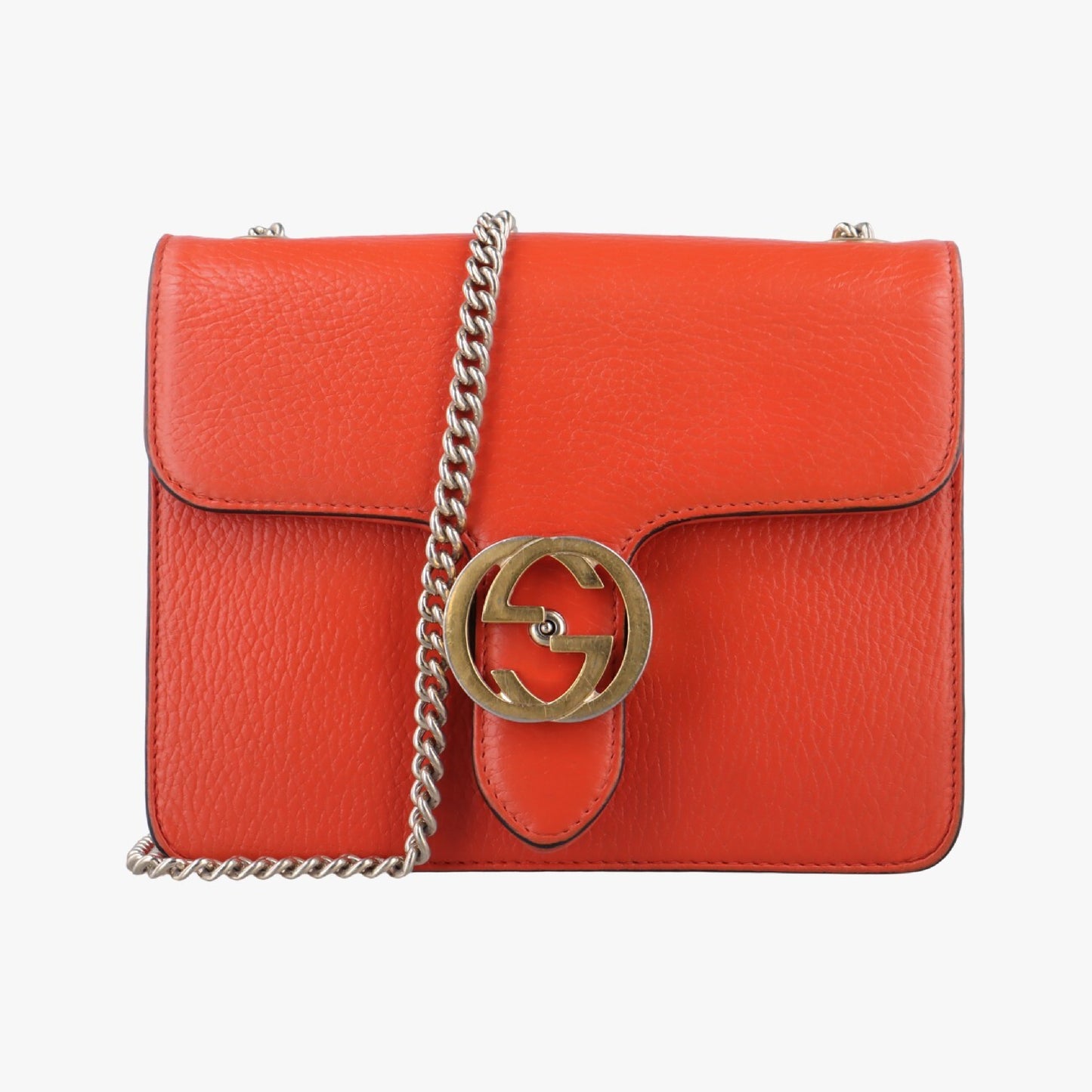 GUCCI Interlocking G Orange Leather 510304D027085958 Shoulder Bag
