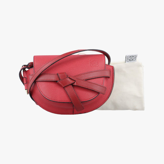 LOEWE Gated Red Leather 521905 Shoulder Bag