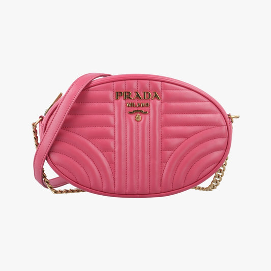 PRADA Diagram Pink Leather 1BH1317/11 Shoulder Bag