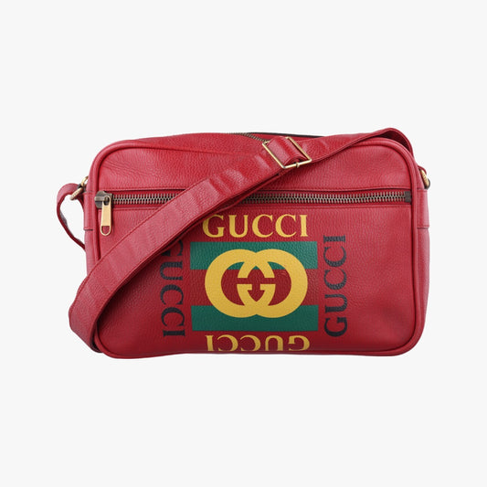 GUCCI Printed Messenger Red Leather 523589I0124889769 Shoulder Bag