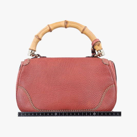 GUCCI New Bamboo Terracotta Leather 254884B8418725 Handbag