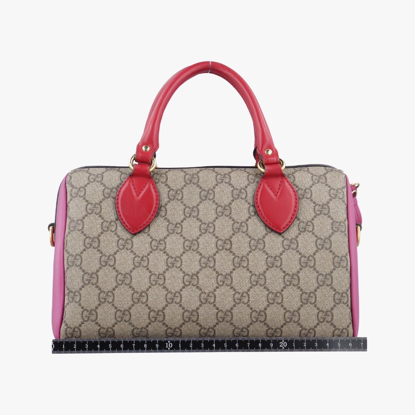 GUCCI GG Supreme Beige x Red x Pink PVC Coated Canvas 409529I019122943 Handbag