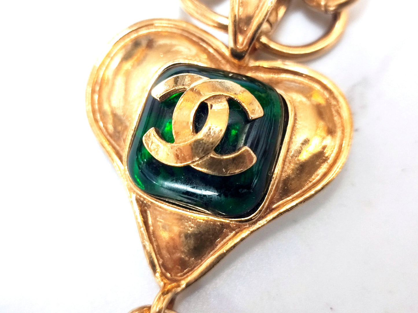 CHANEL Gripore Heart Swing Necklace 95P Necklace