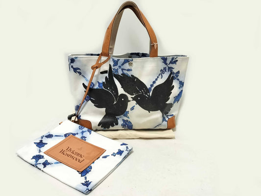 Vivienne Westwood Handbag Tote Orb Bird Blue Handbag