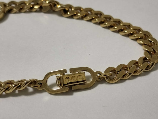 Dior DIOR Dior Bracelet Rhinestone CD Logo Gold Bracelet Bangle