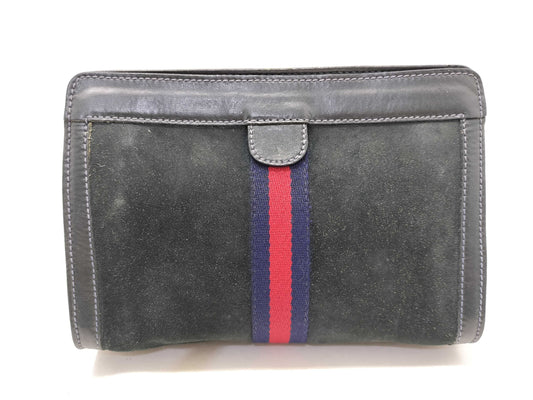 GUCCI Old Gucci Clutch Bag Sherry Line Suede Clutch Bag
