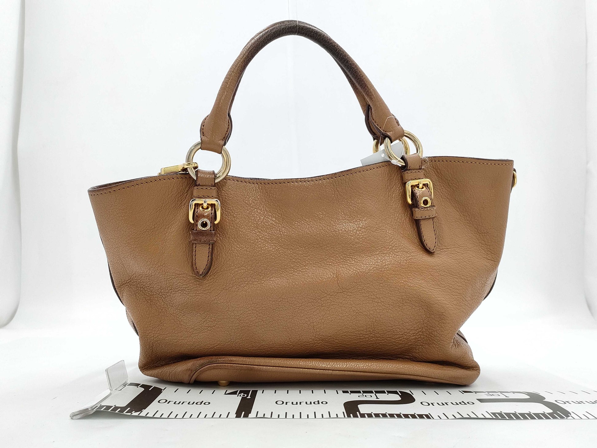 Miu Miu Leather 2-Way Handbag Brown Handbag