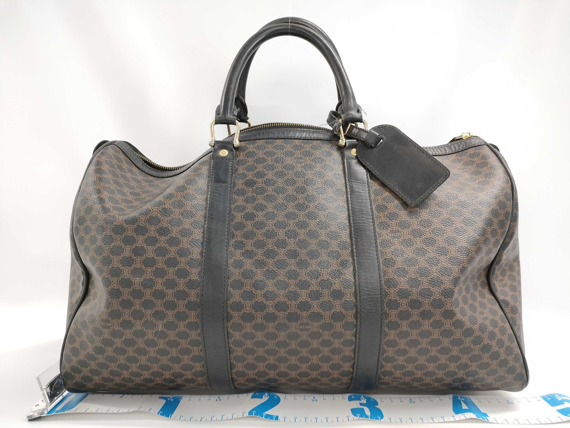 CELINE Celine Macadam Black PVC Boston Bag