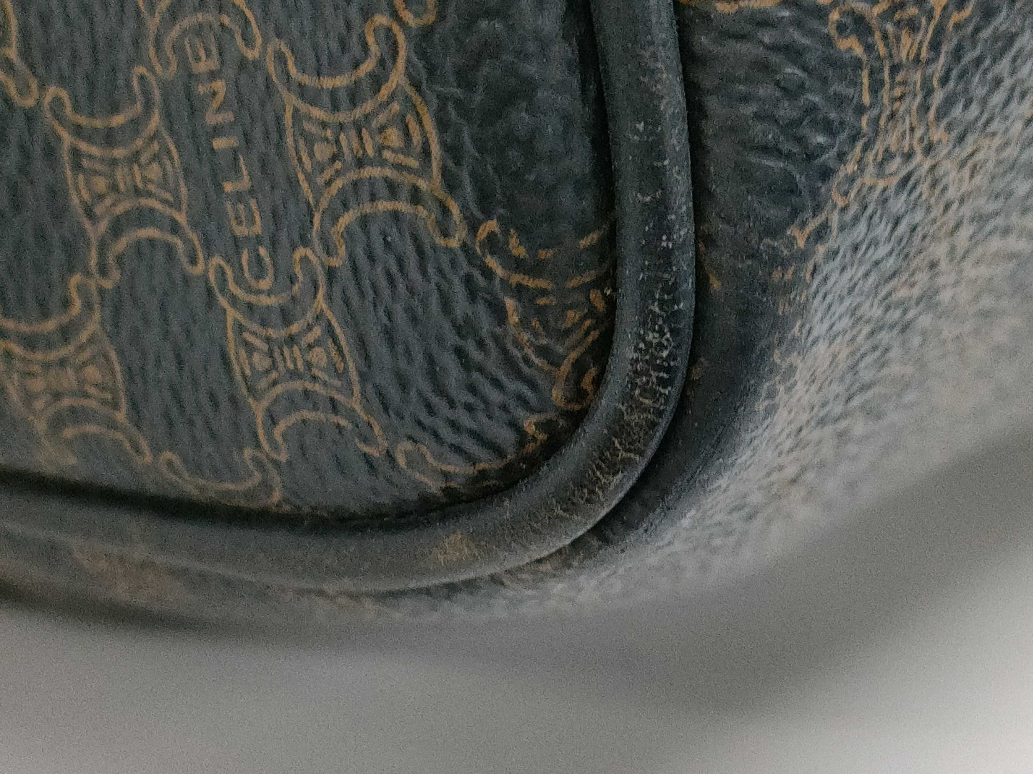 CELINE Celine Macadam Black PVC Boston Bag