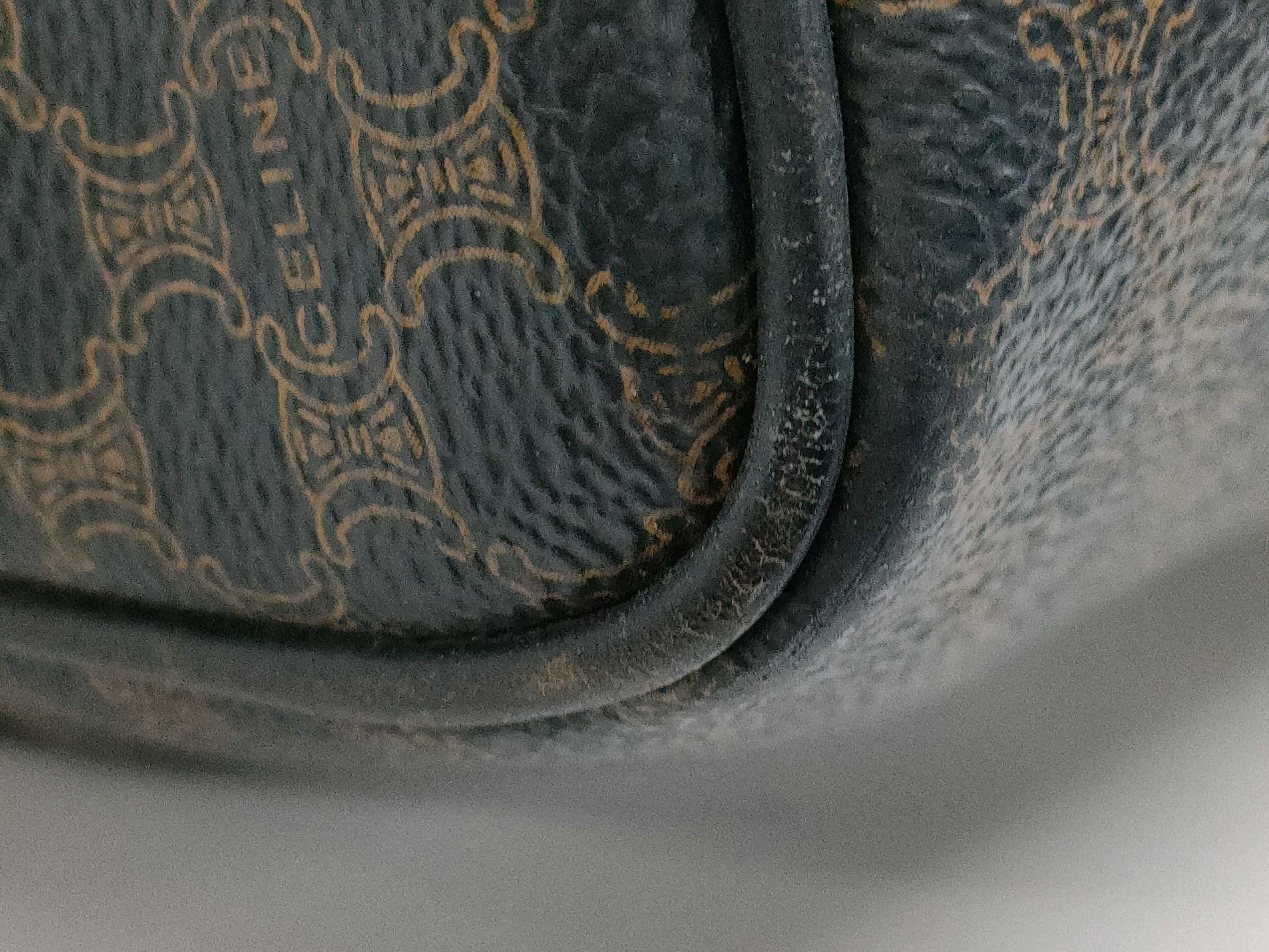 CELINE Celine Macadam Black PVC Boston Bag