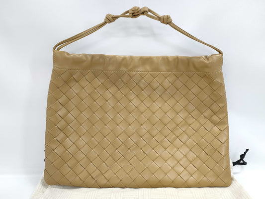 BOTTEGA VENETA Drawstring Clutch Bag Light Brown