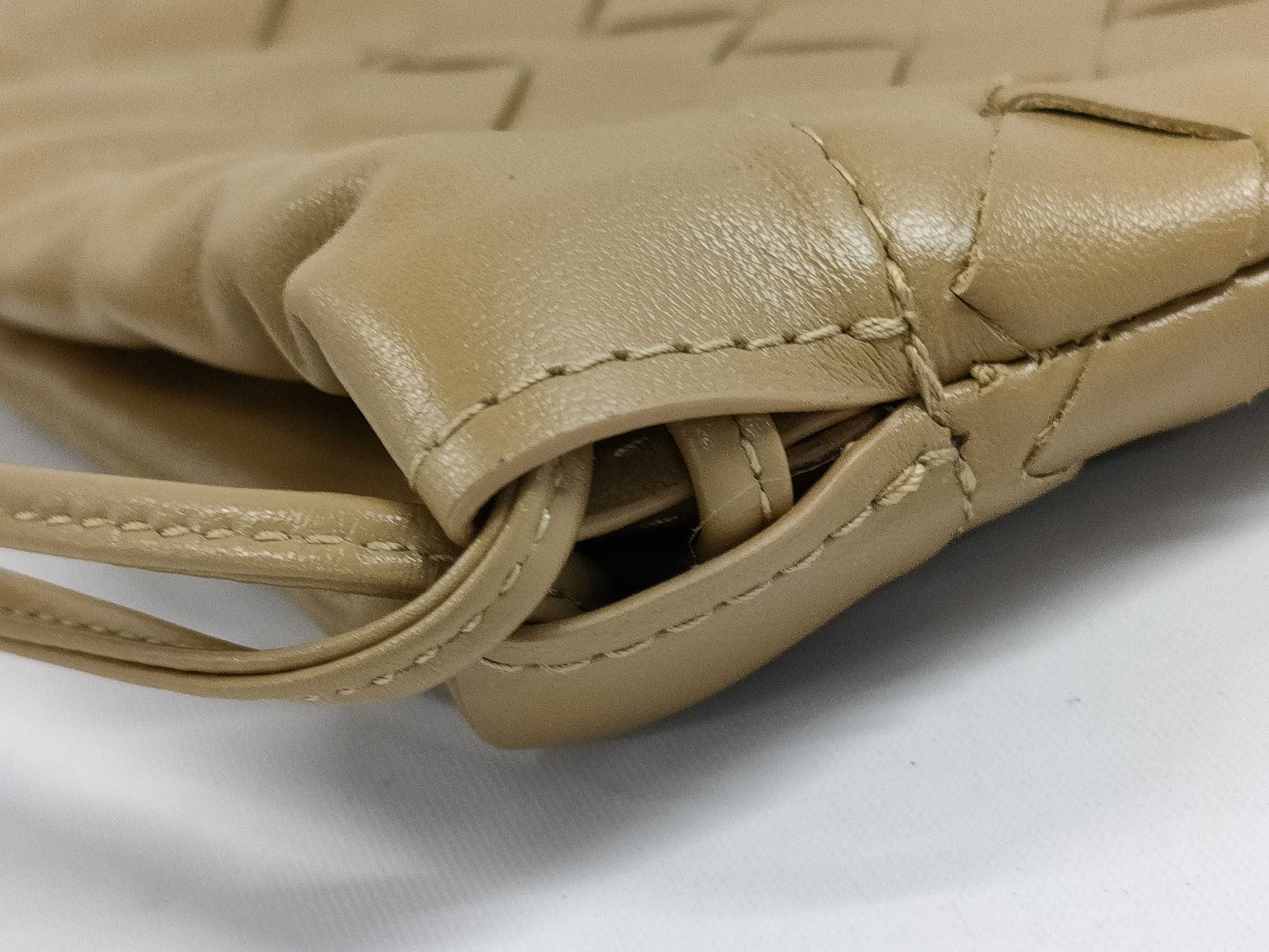 BOTTEGA VENETA Drawstring Clutch Bag Light Brown
