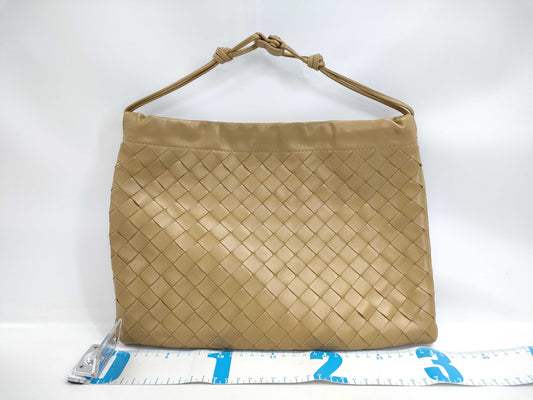 BOTTEGA VENETA Drawstring Clutch Bag Light Brown