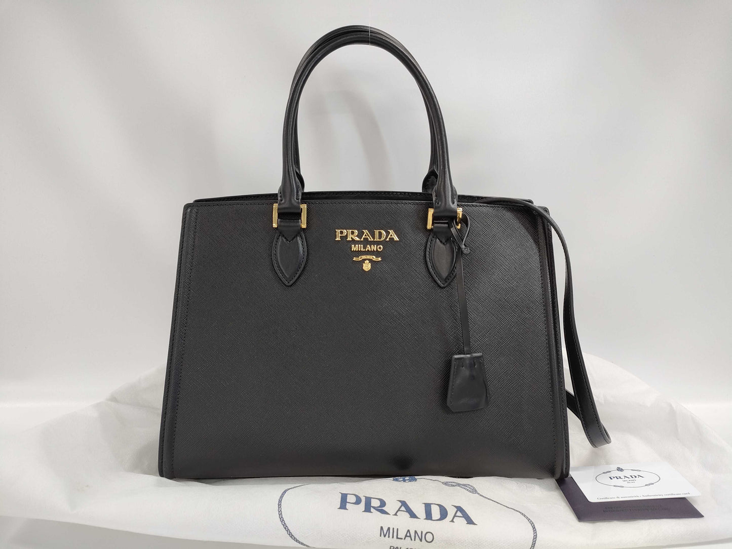 PRADA PRADA PRADA 1BA228 Black Saffiano 2-Way Handbag 1BA228 Bag