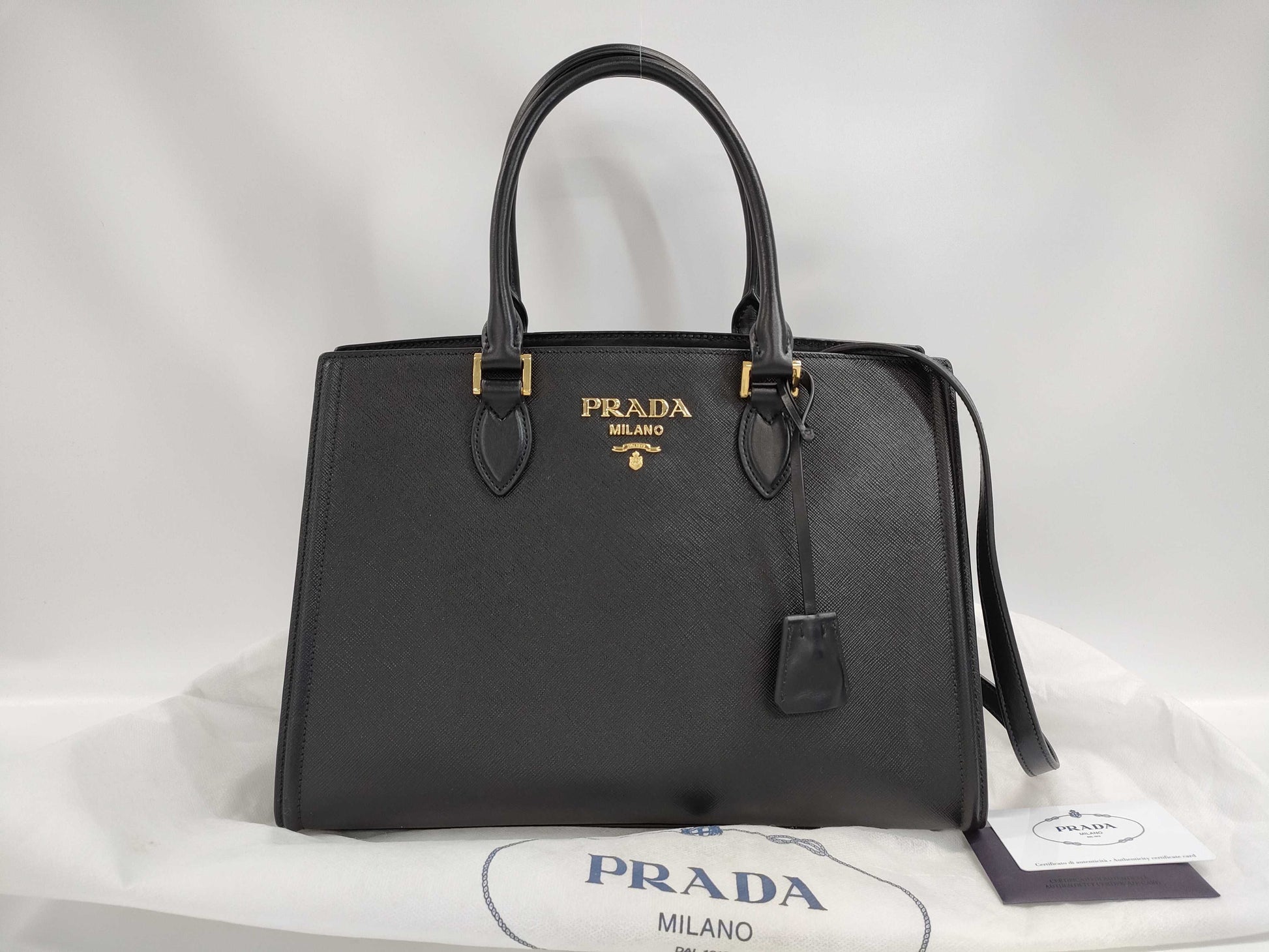 PRADA PRADA PRADA 1BA228 Black Saffiano 2-Way Handbag 1BA228 Bag
