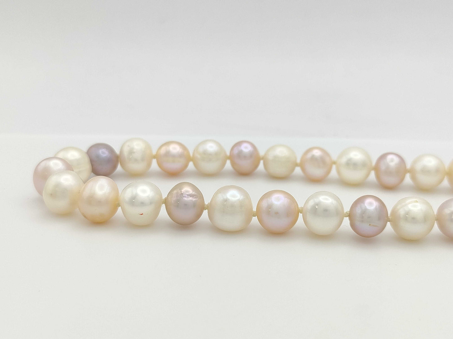 Long Semi-Round Pearl Diameter Approx. 8.4-11.2mm 219.4g Necklace