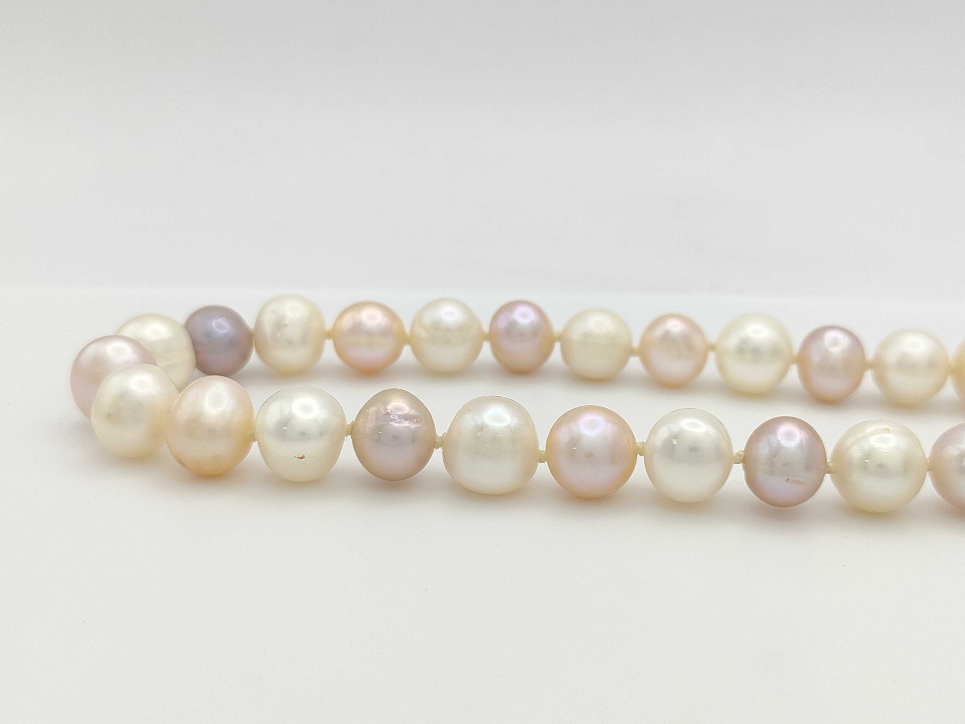 Long Semi-Round Pearl Diameter Approx. 8.4-11.2mm 219.4g Necklace