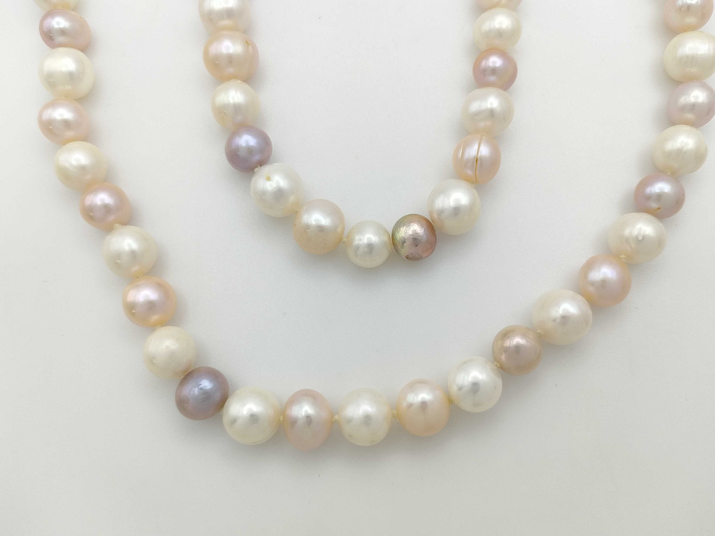Long Semi-Round Pearl Diameter Approx. 8.4-11.2mm 219.4g Necklace