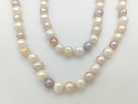 Long Semi-Round Pearl Diameter Approx. 8.4-11.2mm 219.4g Necklace