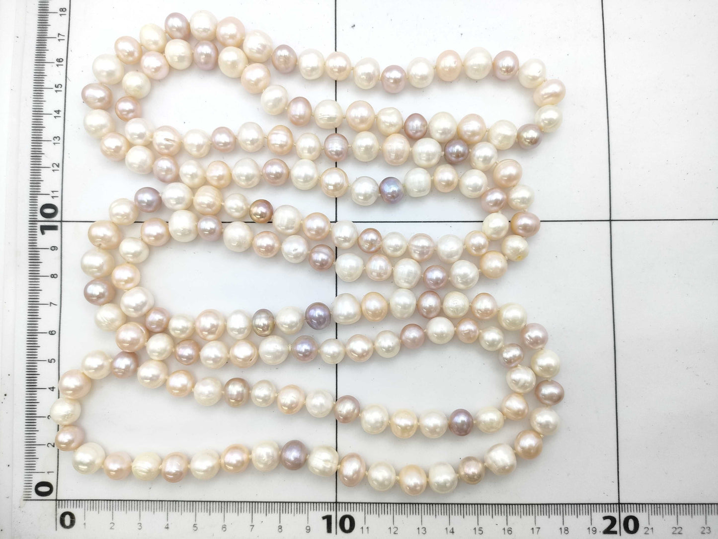 Long Semi-Round Pearl Diameter Approx. 8.4-11.2mm 219.4g Necklace