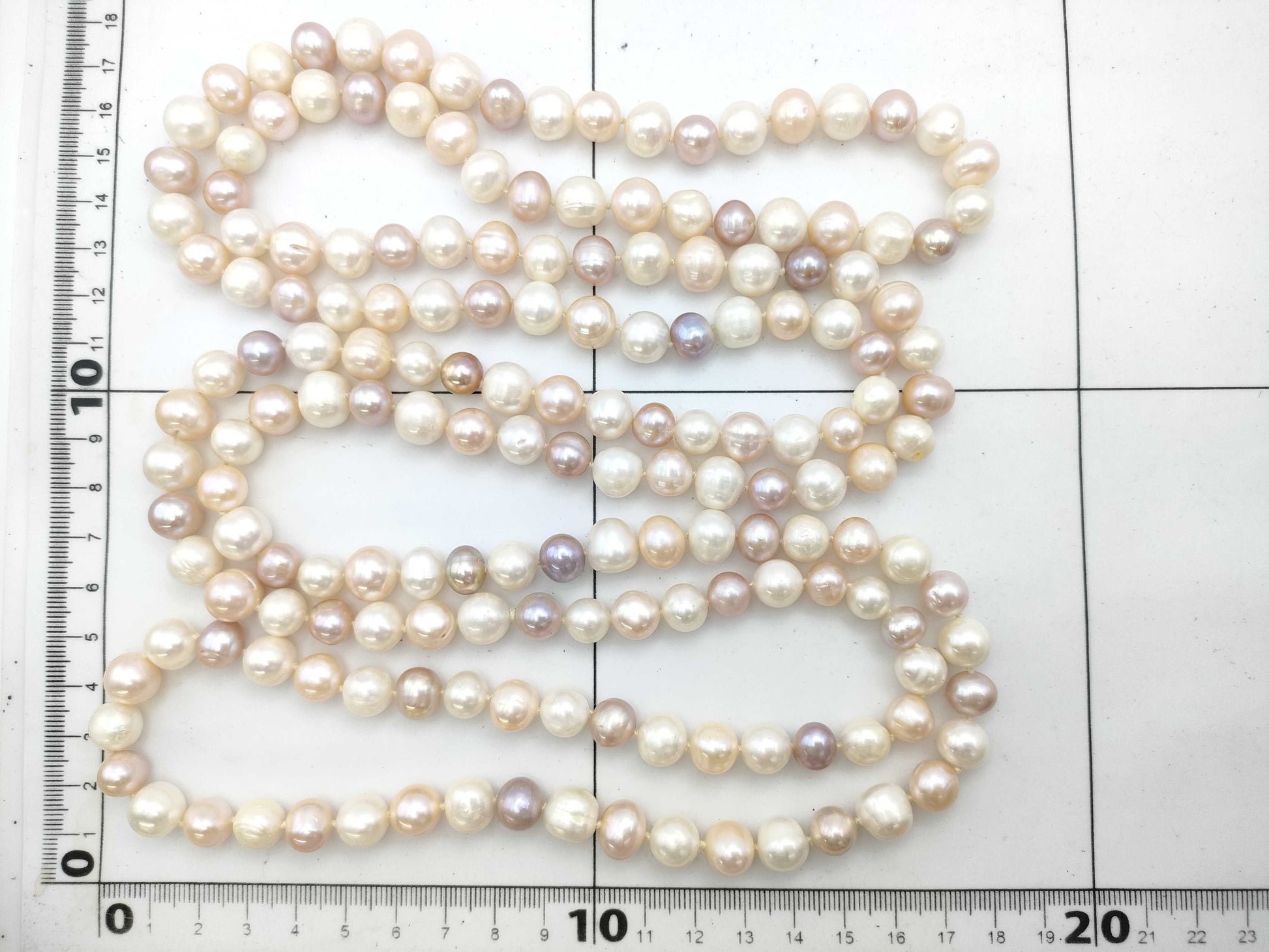 Long Semi-Round Pearl Diameter Approx. 8.4-11.2mm 219.4g Necklace
