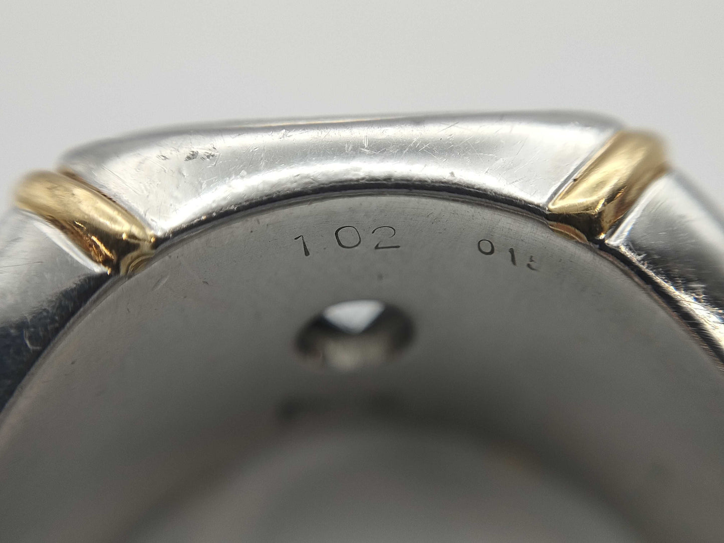 D1.02ct FD0.1ct Pt900/K18 47.2g Ring