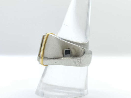 D1.02ct FD0.1ct Pt900/K18 47.2g Ring