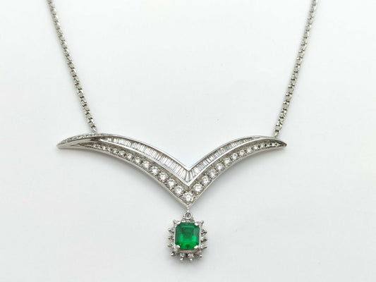 E0.67ct D0.14/1.229ct K18 11.1g Necklace