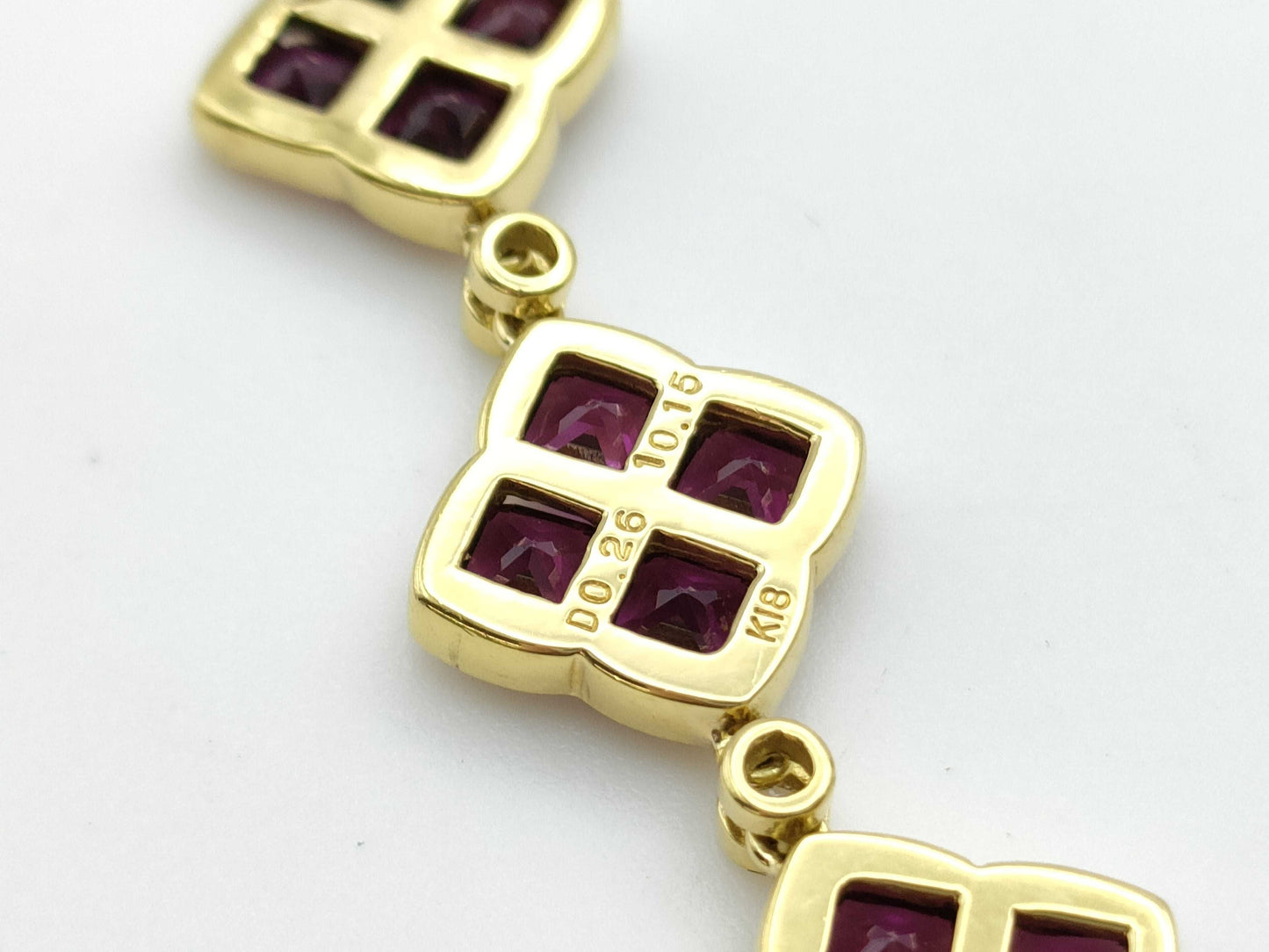 Colored Stone 10.15ct D0.26ct K18 17.4g Necklace
