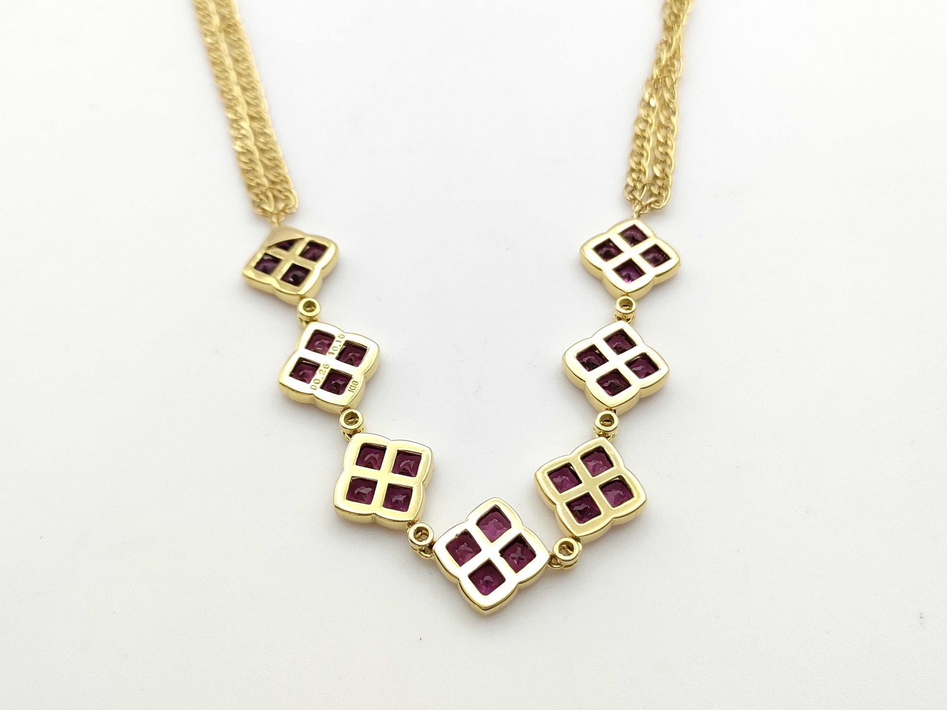 Colored Stone 10.15ct D0.26ct K18 17.4g Necklace