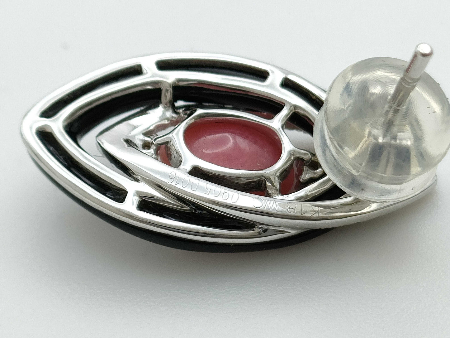 Concrete Pearl 0.905ct Colored Stone D0.16ct / Conch Pearl 0.905ct Colored Stone D0.16ct K18WG 3.9g Earrings