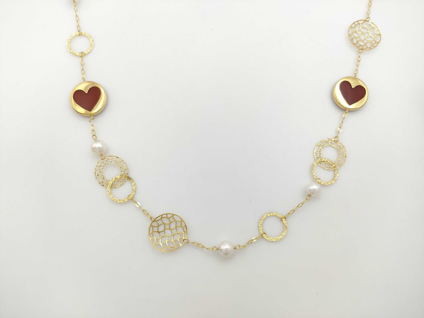 Station Stone Cameo Pearl Diameter Approx. 6.0mm K18 10.4g Necklace