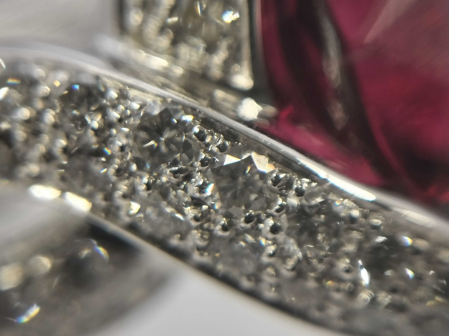 Rubellite 4.70ct D1.20ct Pt900 13.5g Ring