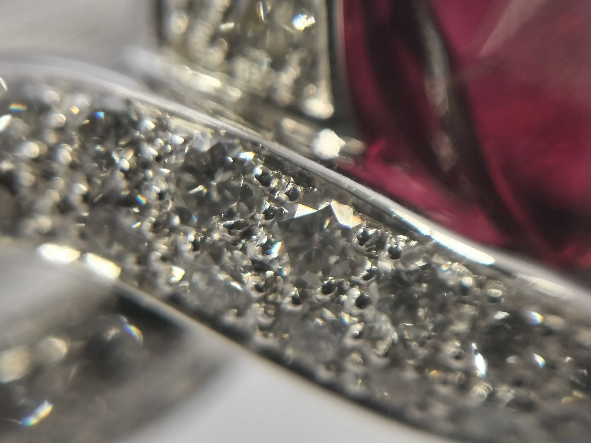 Rubellite 4.70ct D1.20ct Pt900 13.5g Ring