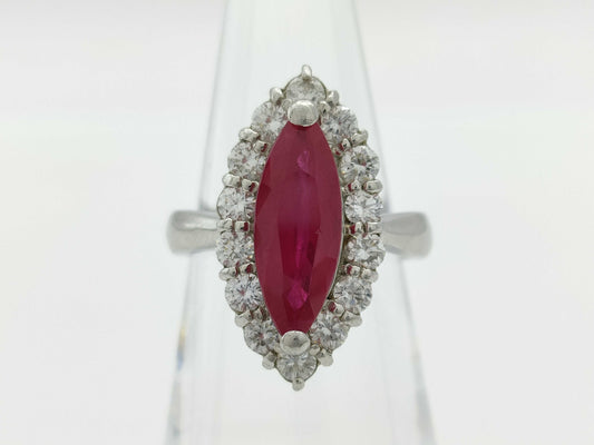 R3.01ct D1.00ct Pt900 12.8g Ring