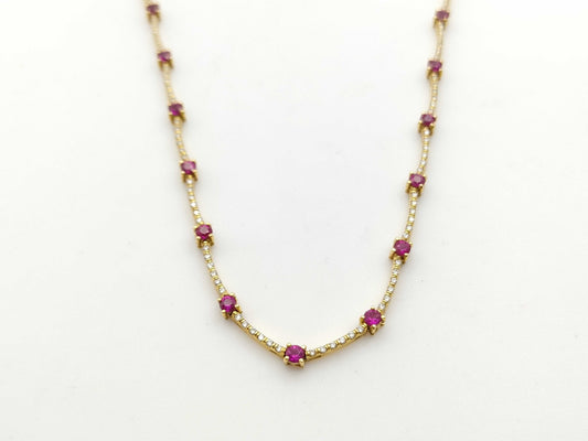 R2.80ct D1.00ct K18 14.7g Necklace