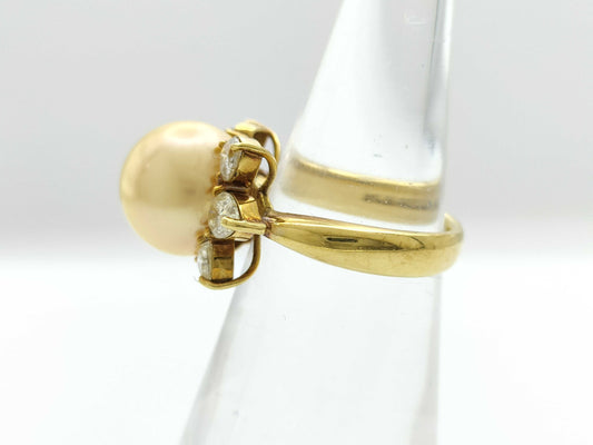 Pearl Diameter Approx. 11.7mm D1.343ct K18 8.7g Ring