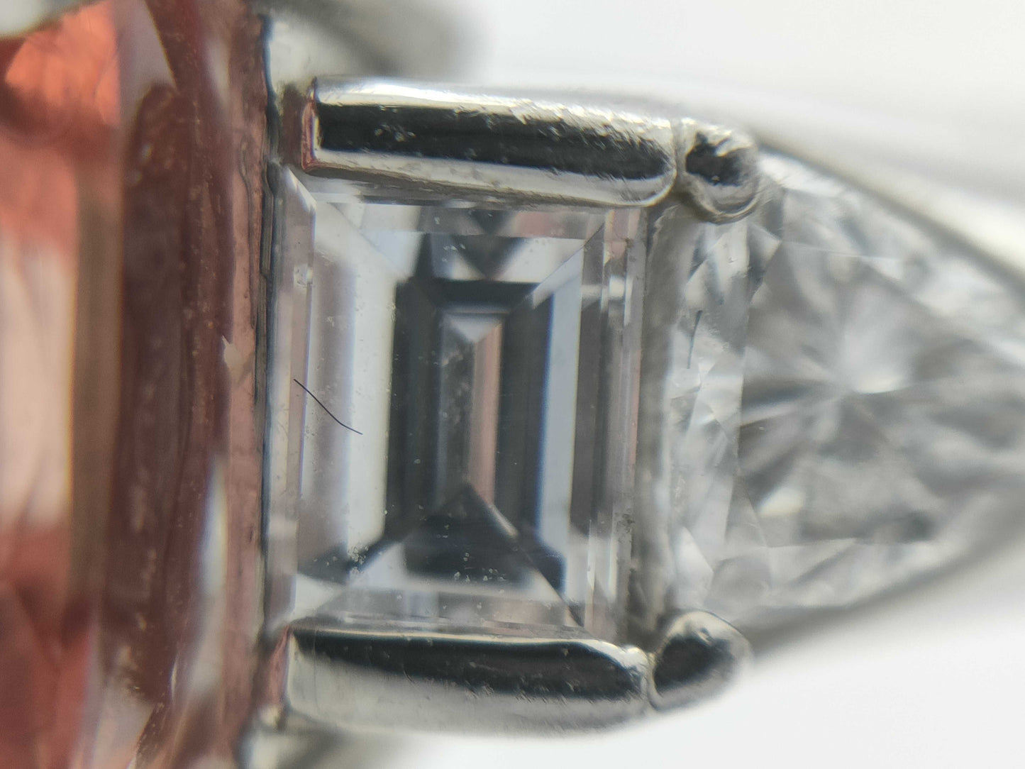 Imperial Topaz 3.72ct D0.80ct Pt900 8.3G Ring