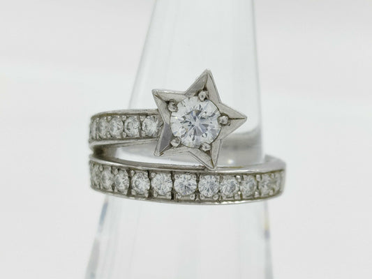 D0.463/0.721ct Pt900 11.0g Ring