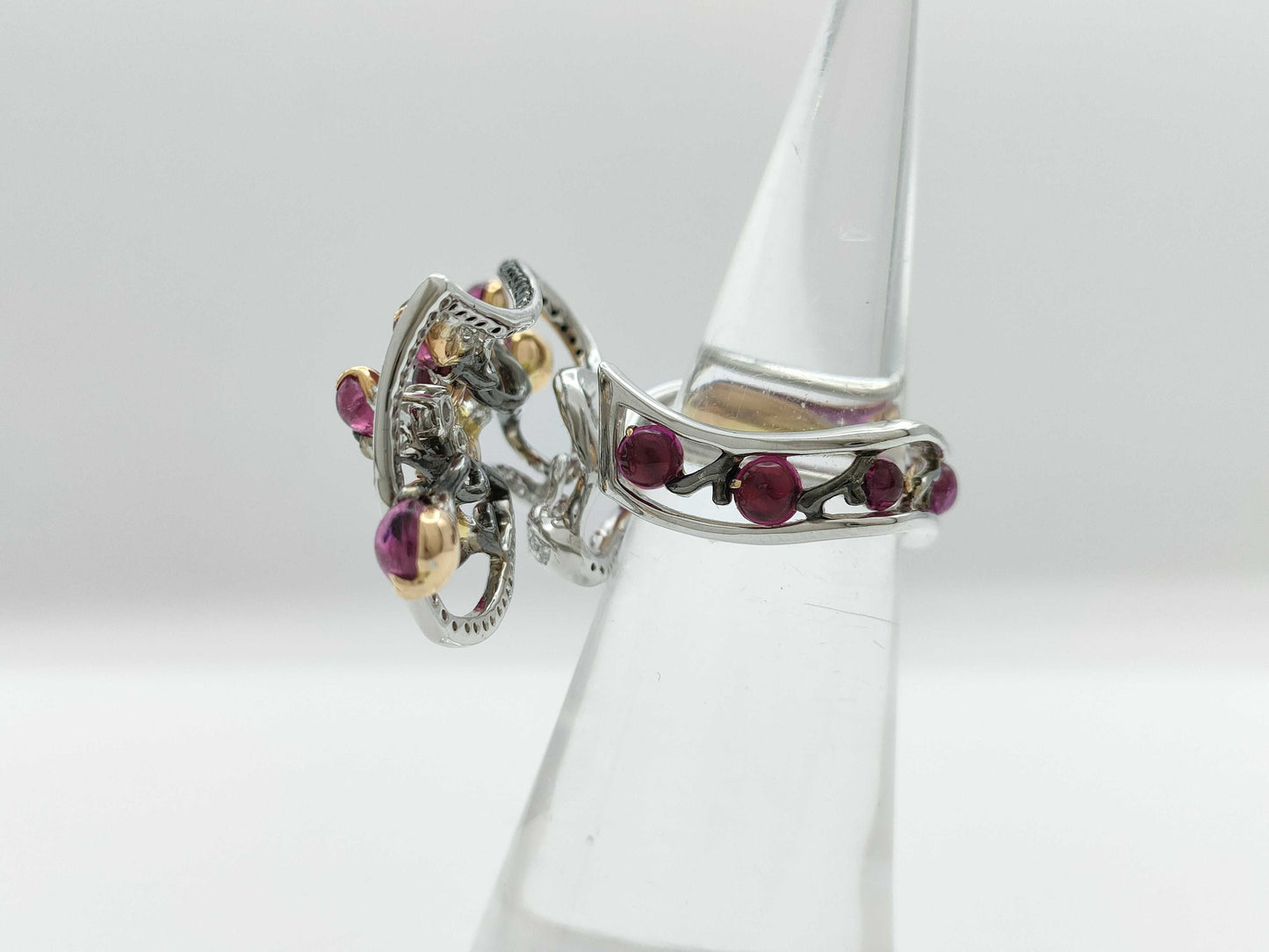 Colored Stone Diamond 6.52 Engraved 750 12.9g Ring