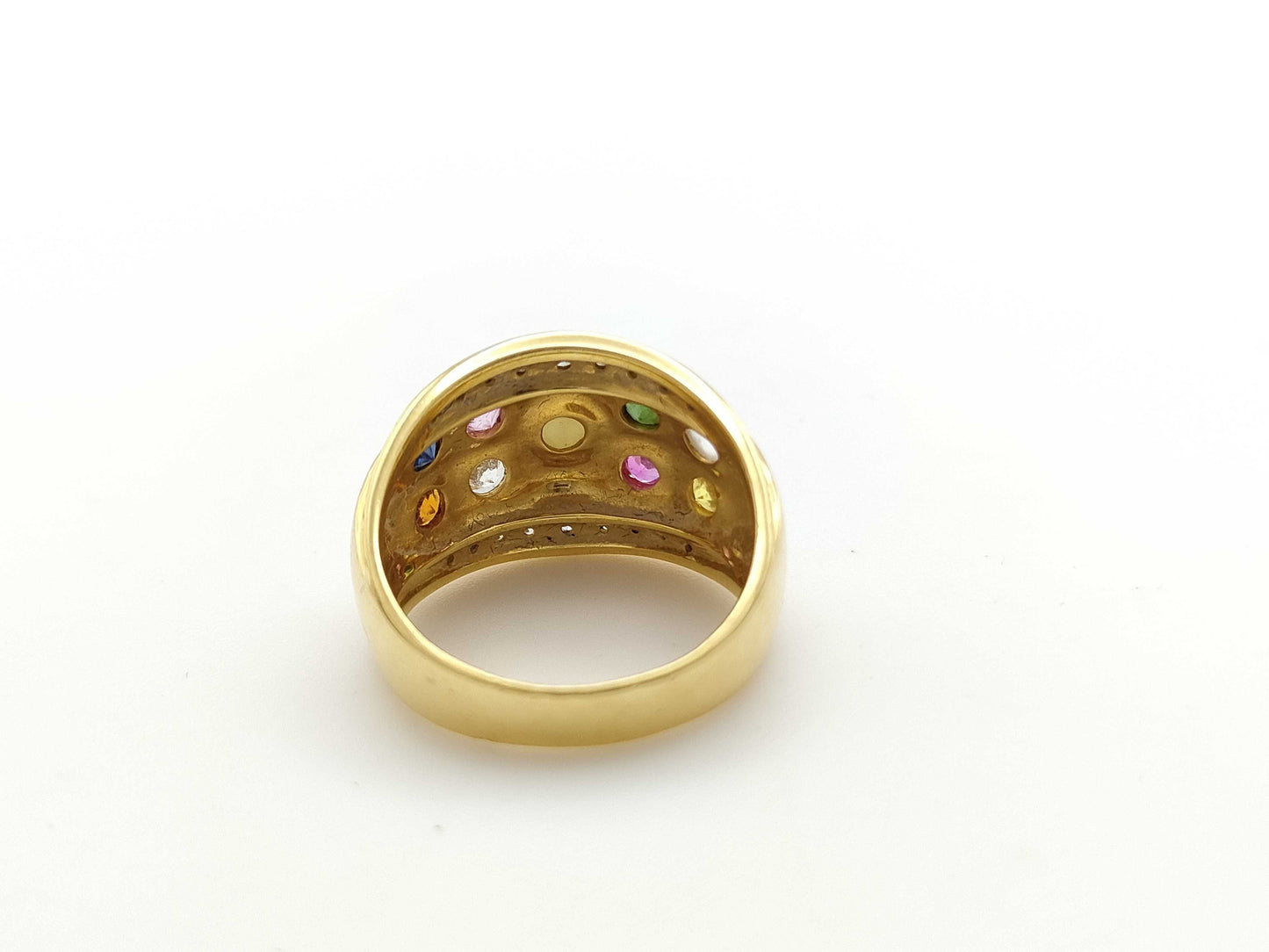 Colored Stone Diamond K18 9.0g Ring